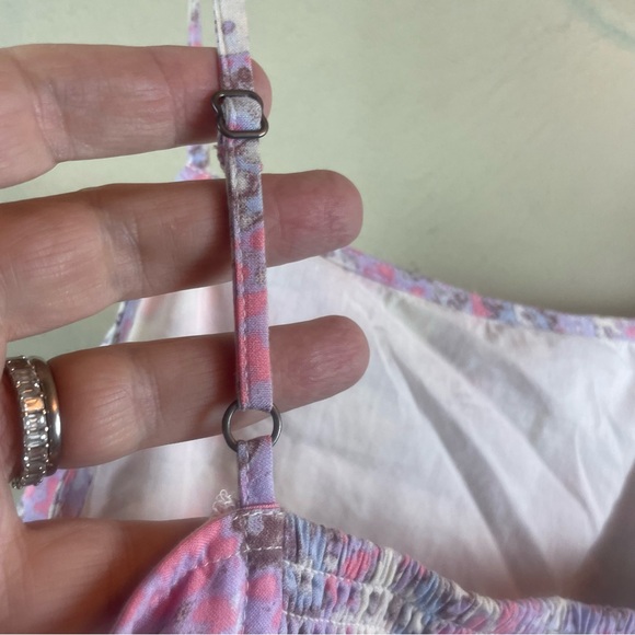 NWT ABOUND Floral Pink and Purple Lined Smocked Back Slip Dress Size Medium - Picture 5 of 15